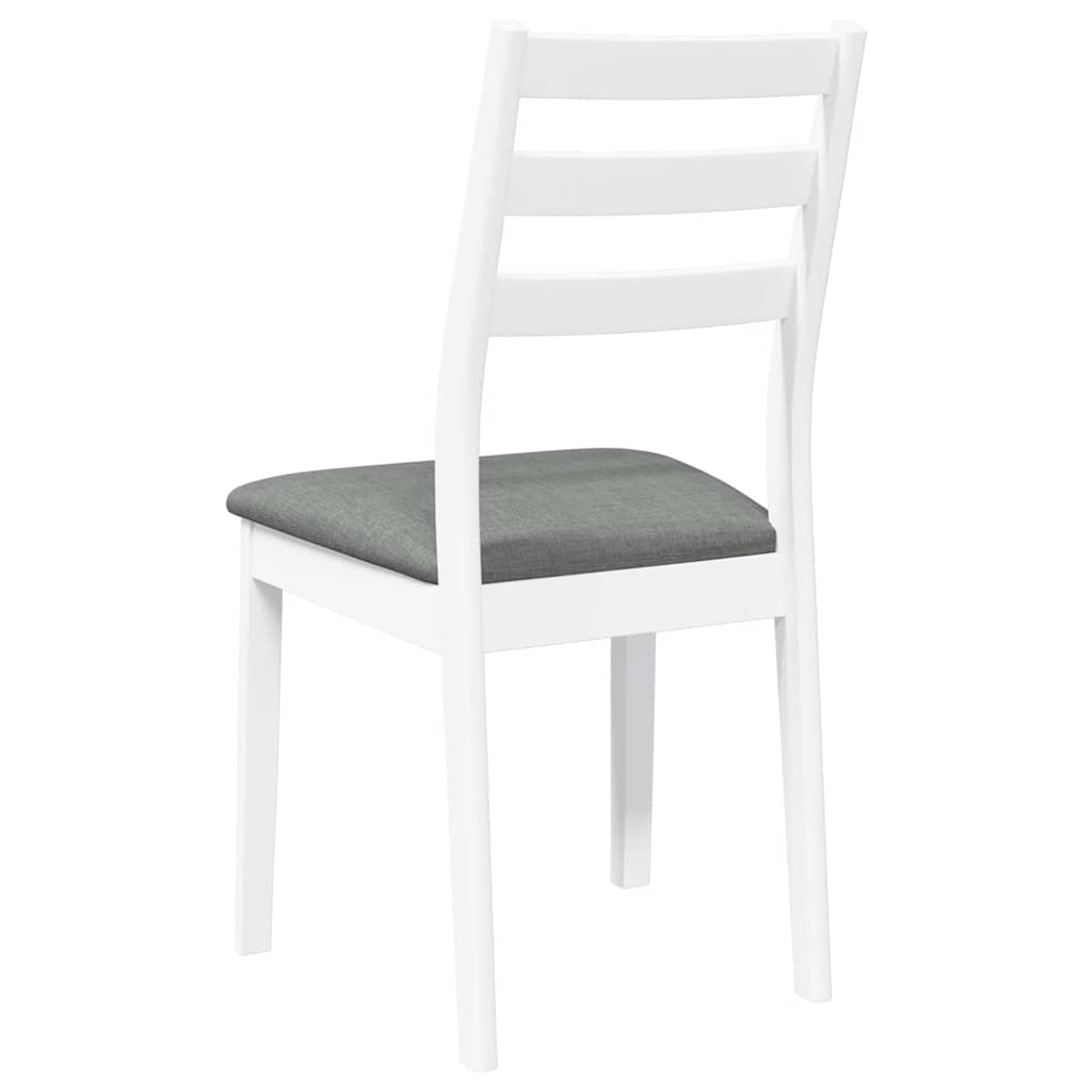 Cadeiras de jantar com almofadões 2 pcs madeira maciça branco