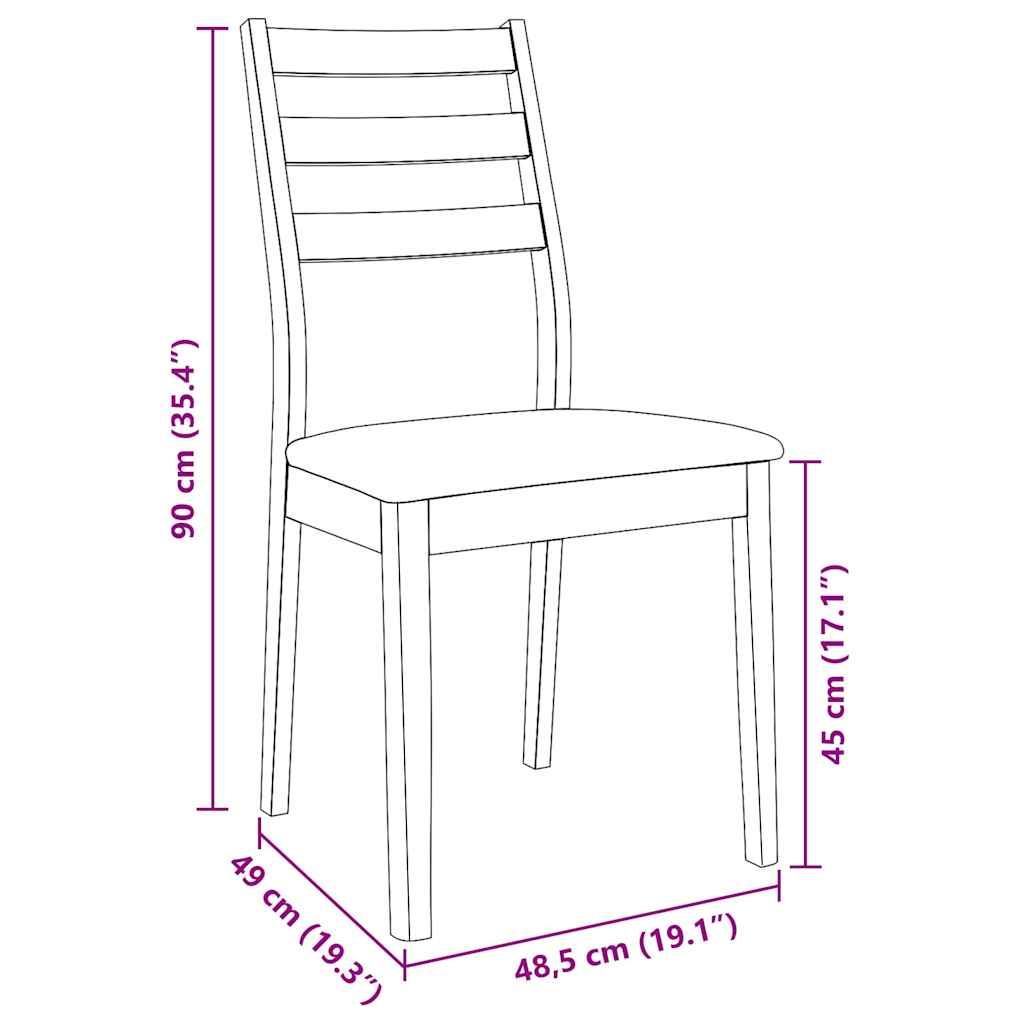 Cadeiras de jantar com almofadões 2 pcs madeira maciça branco