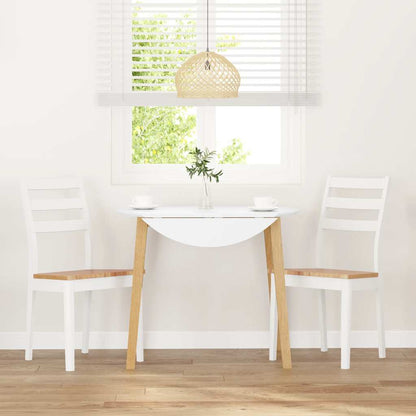 Cadeiras de jantar 2 pcs madeira de seringueira maciça branco