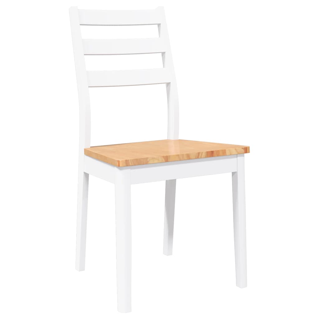 Cadeiras de jantar 2 pcs madeira de seringueira maciça branco