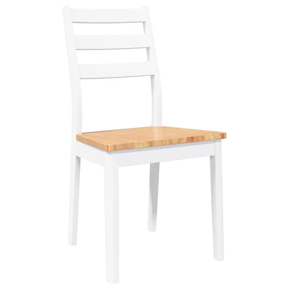 Cadeiras de jantar 2 pcs madeira de seringueira maciça branco