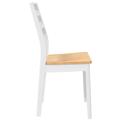Cadeiras de jantar 2 pcs madeira de seringueira maciça branco