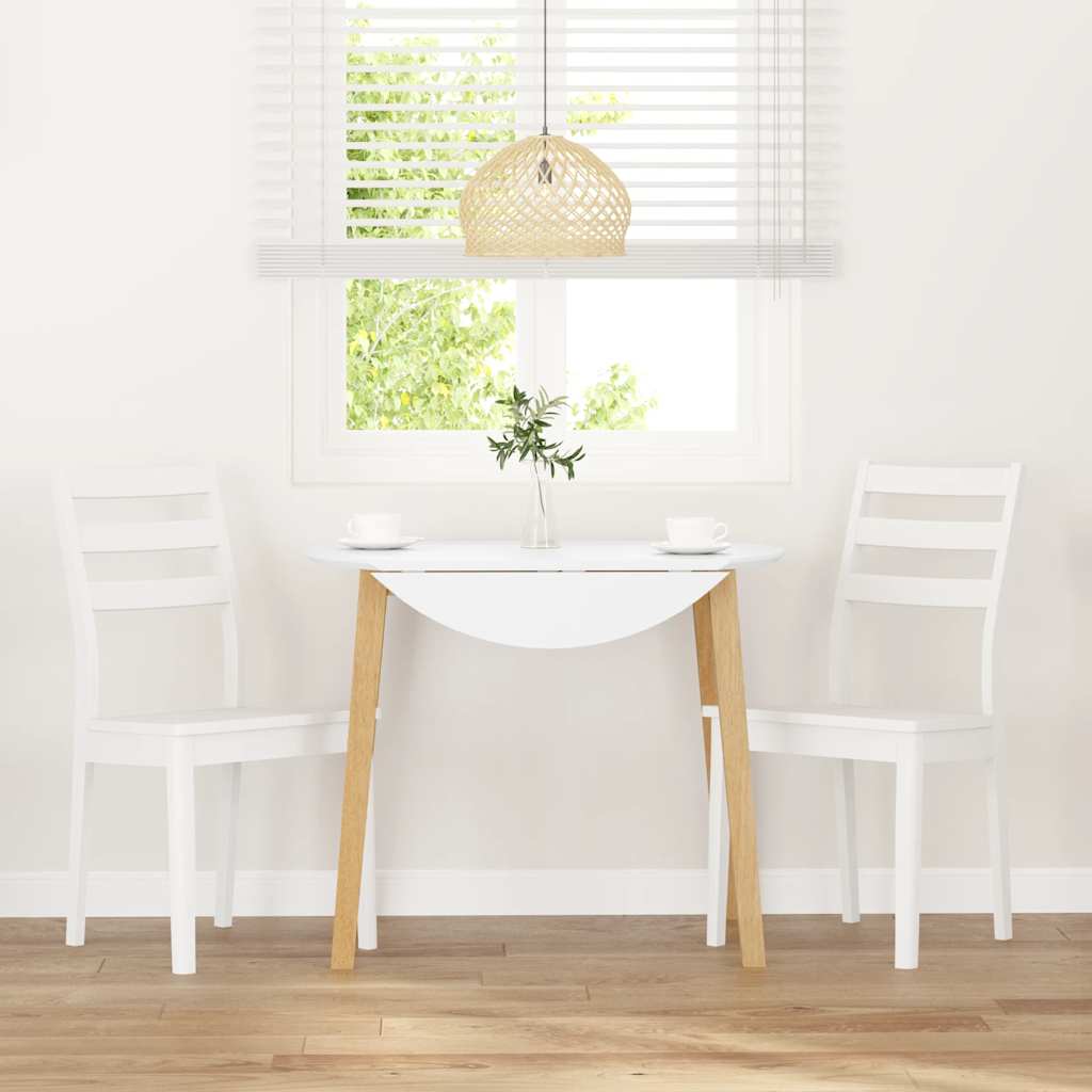 Cadeiras de jantar 2 pcs madeira de seringueira maciça branco