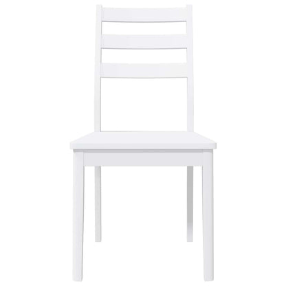 Cadeiras de jantar 2 pcs madeira de seringueira maciça branco