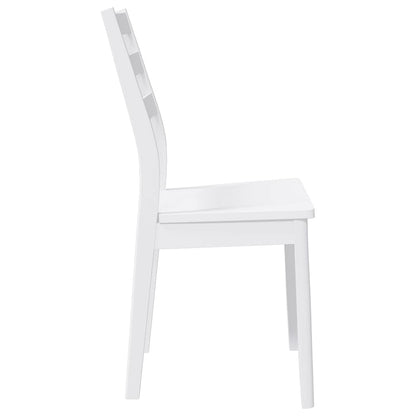 Cadeiras de jantar 2 pcs madeira de seringueira maciça branco