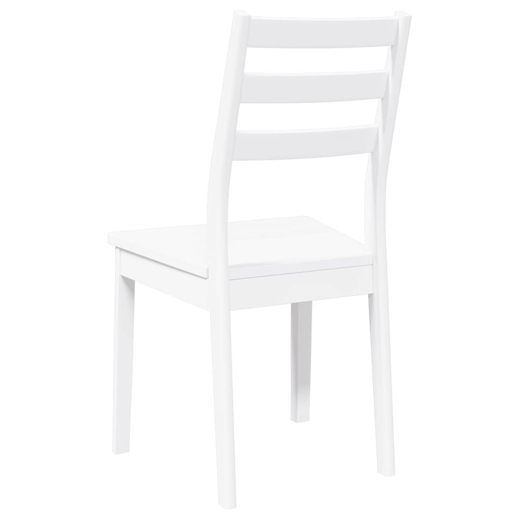 Cadeiras de jantar 2 pcs madeira de seringueira maciça branco