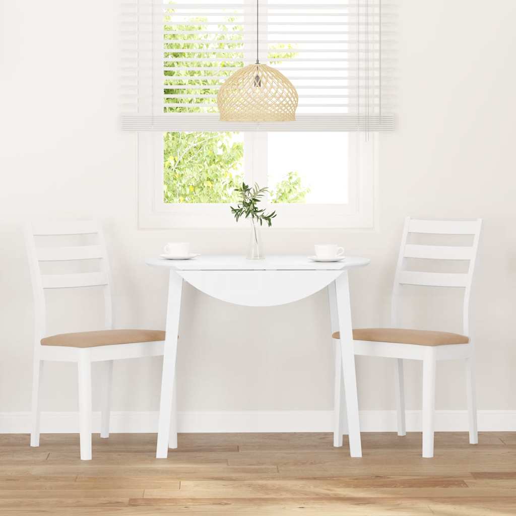 Cadeiras de jantar com almofadões 2 pcs madeira maciça branco