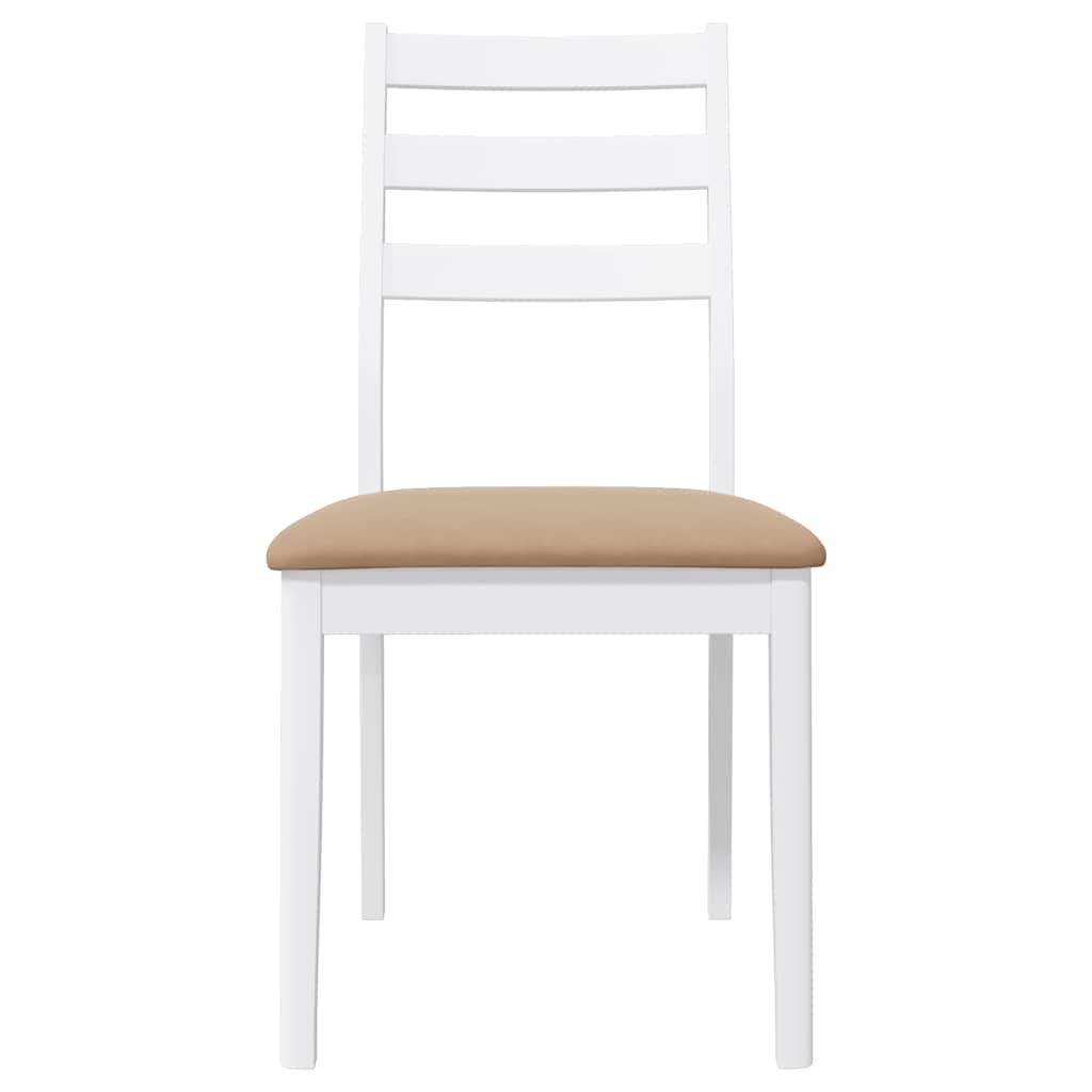 Cadeiras de jantar com almofadões 2 pcs madeira maciça branco