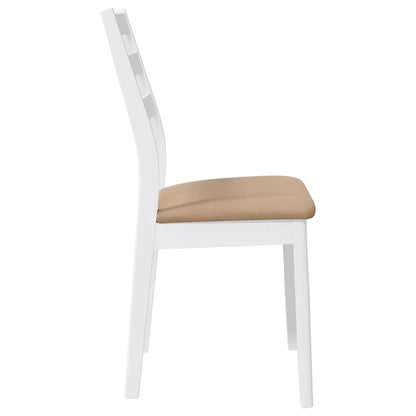 Cadeiras de jantar com almofadões 2 pcs madeira maciça branco