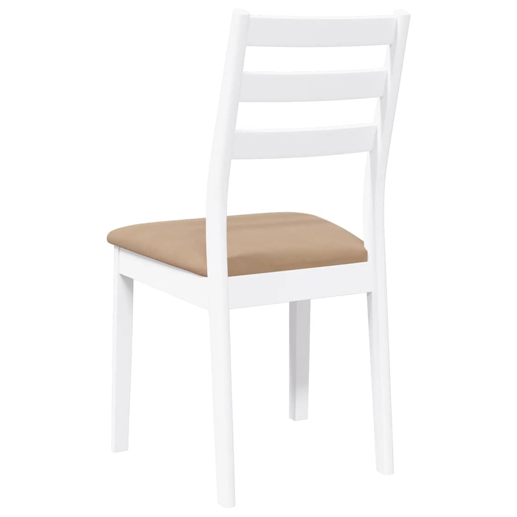 Cadeiras de jantar com almofadões 2 pcs madeira maciça branco