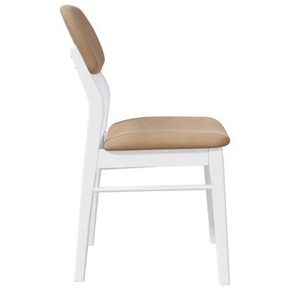 Cadeiras de jantar com almofadões 2 pcs madeira maciça branco