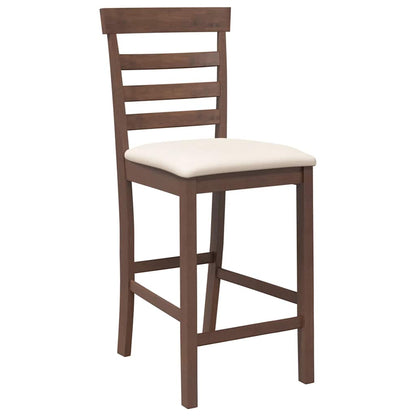 Bancos de bar com almofadões 2pcs madeira de seringueira maciça