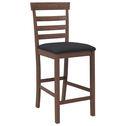 Bancos de bar com almofadões 2pcs madeira de seringueira maciça