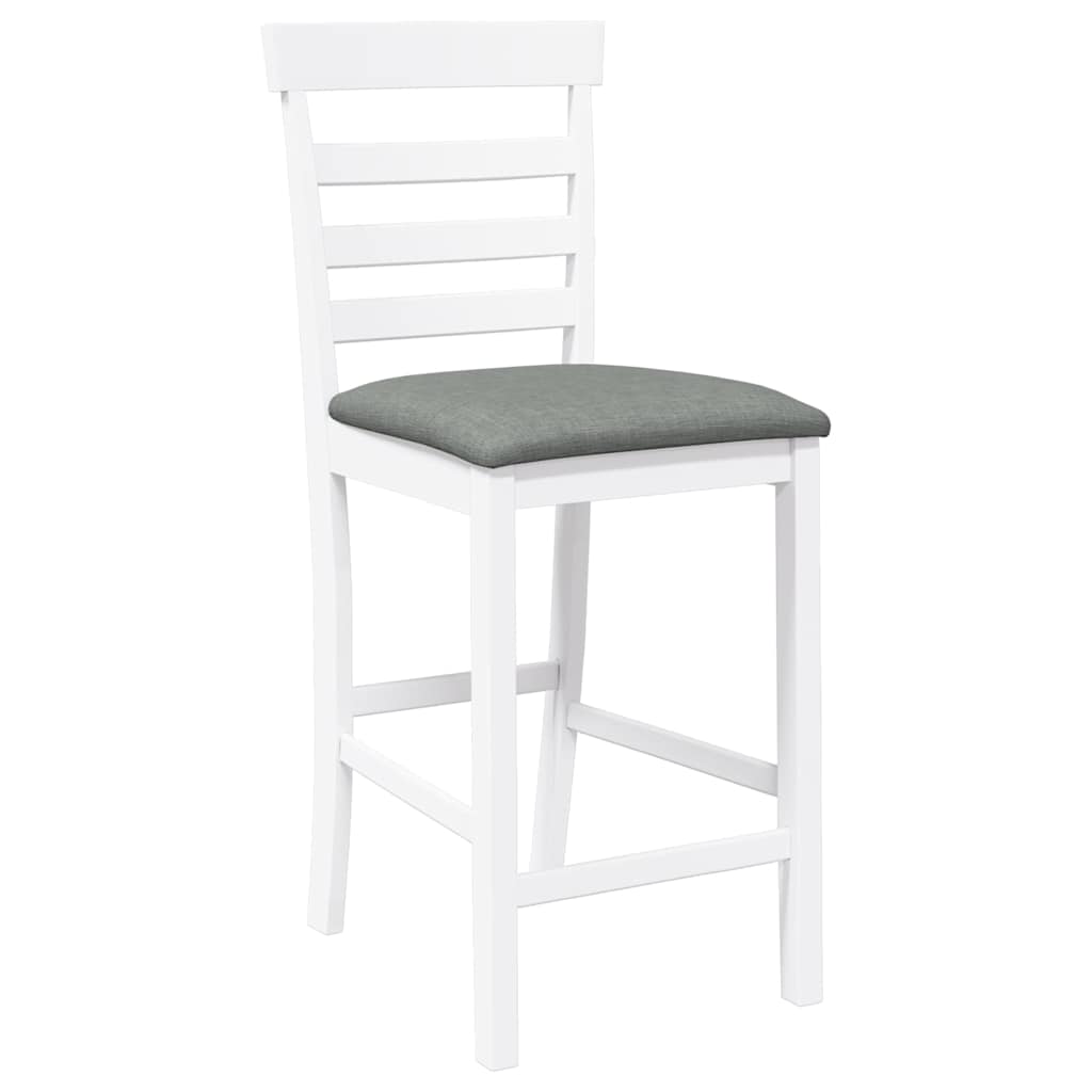 Bancos de bar com almofadões 2pcs madeira de seringueira maciça
