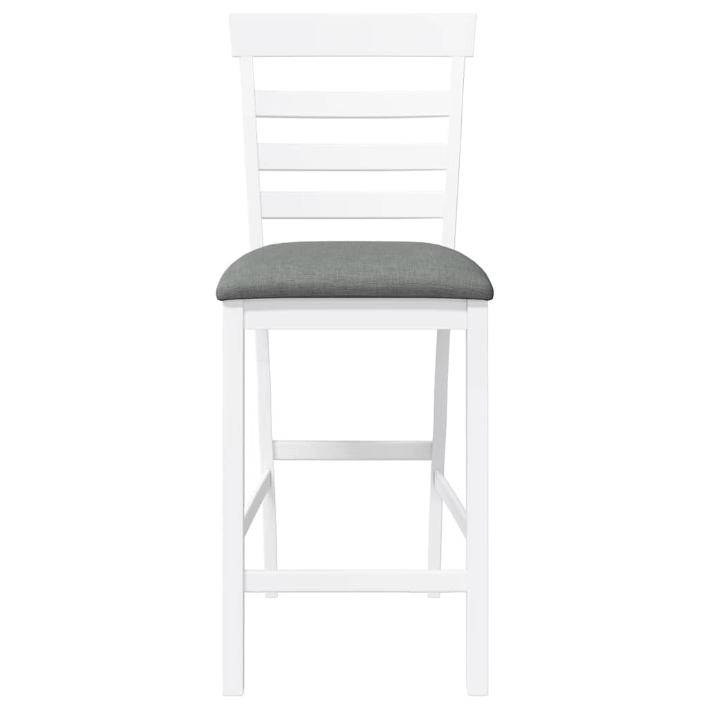 Bancos de bar com almofadões 2pcs madeira de seringueira maciça