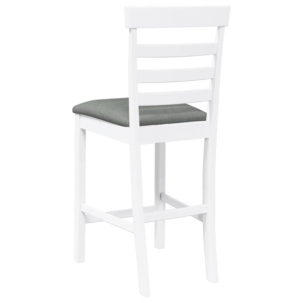Bancos de bar com almofadões 2pcs madeira de seringueira maciça