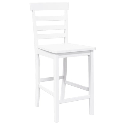 Bancos de bar 2 pcs madeira de seringueira maciça branco