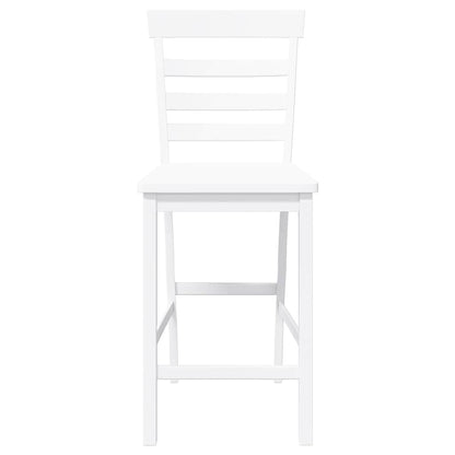 Bancos de bar 2 pcs madeira de seringueira maciça branco