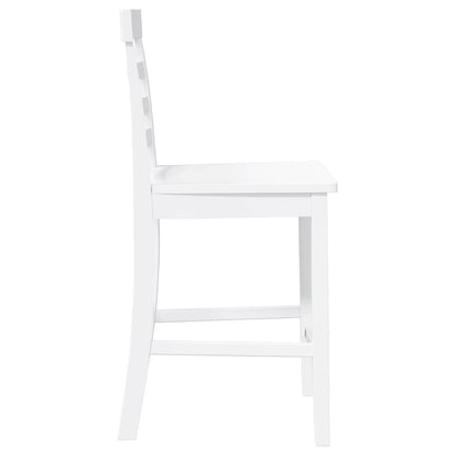 Bancos de bar 2 pcs madeira de seringueira maciça branco
