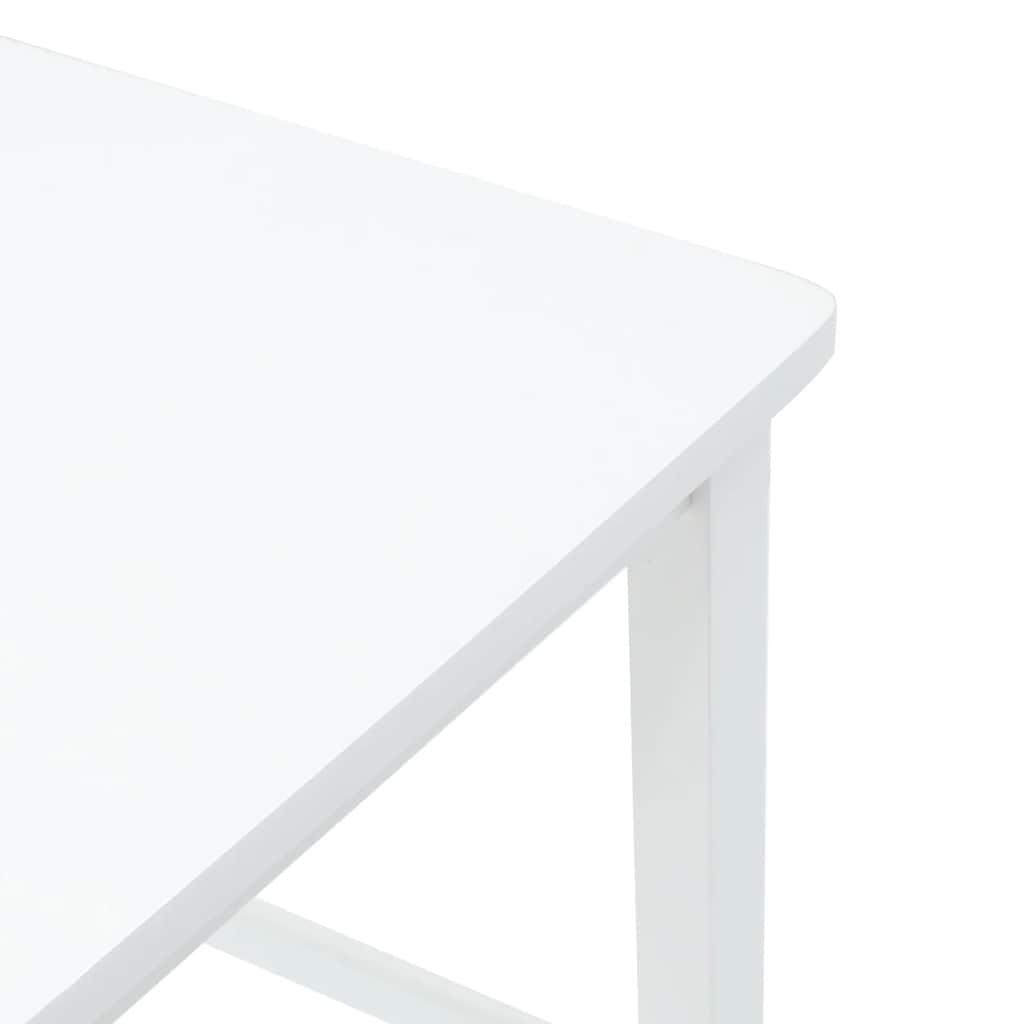 Bancos de bar 2 pcs madeira de seringueira maciça branco