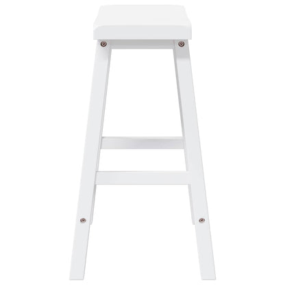 Bancos de bar 2 pcs madeira de seringueira maciça branco
