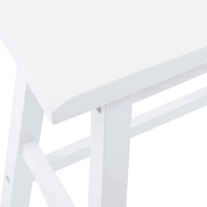 Bancos de bar 2 pcs madeira de seringueira maciça branco