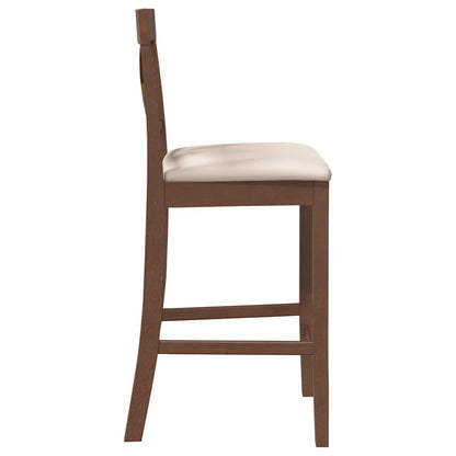 Bancos de bar com almofadões 2pcs madeira de seringueira maciça