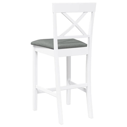 Bancos de bar com almofadões 2pcs madeira de seringueira maciça