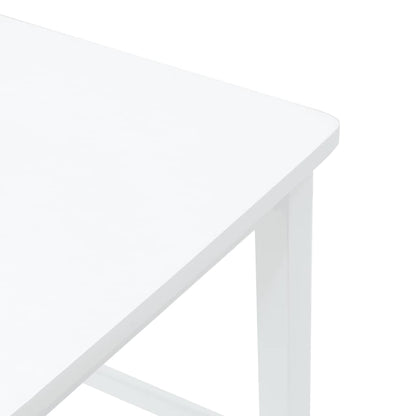 Bancos de bar 2 pcs madeira de seringueira maciça branco