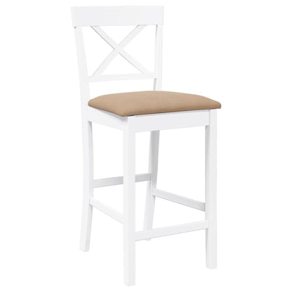 Bancos de bar com almofadões 2pcs madeira de seringueira maciça