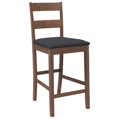 Bancos de bar com almofadões 2pcs madeira de seringueira maciça