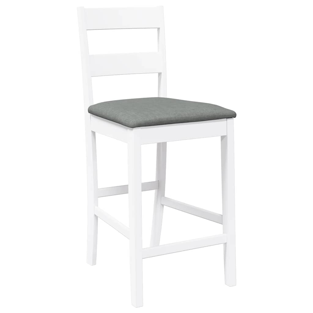 Bancos de bar com almofadões 2pcs madeira de seringueira maciça