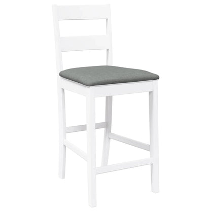 Bancos de bar com almofadões 2pcs madeira de seringueira maciça