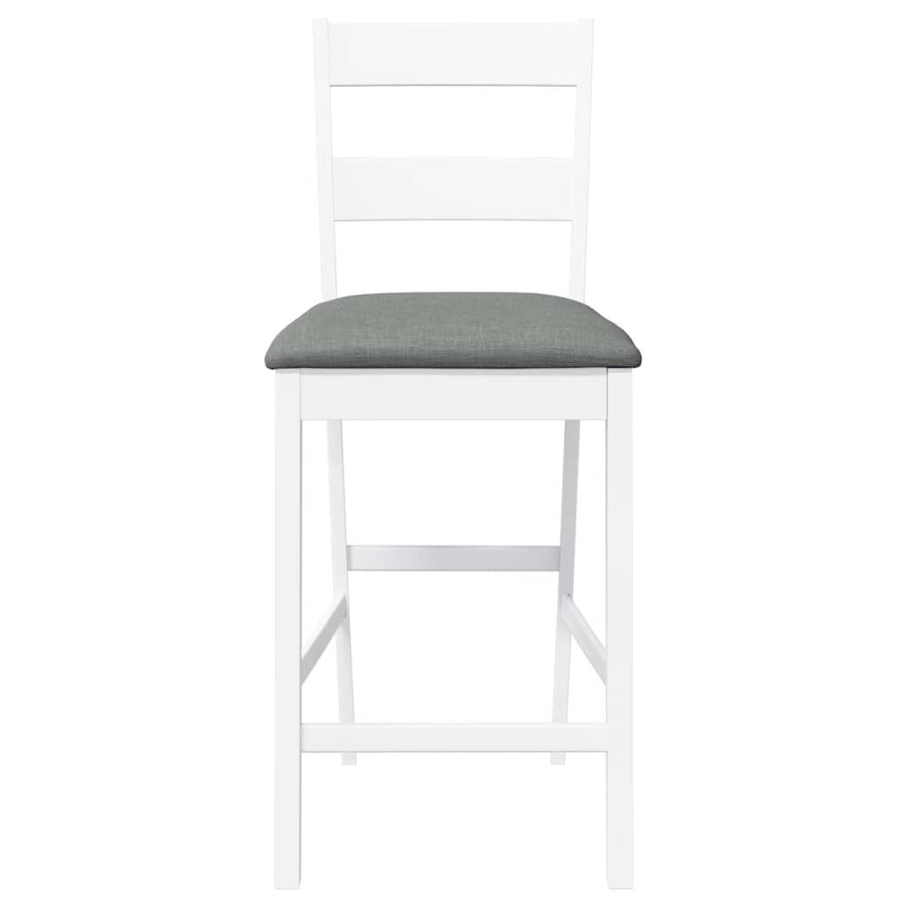 Bancos de bar com almofadões 2pcs madeira de seringueira maciça