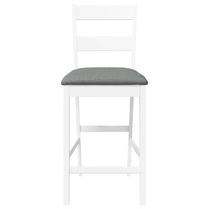 Bancos de bar com almofadões 2pcs madeira de seringueira maciça