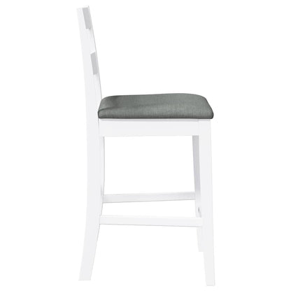 Bancos de bar com almofadões 2pcs madeira de seringueira maciça