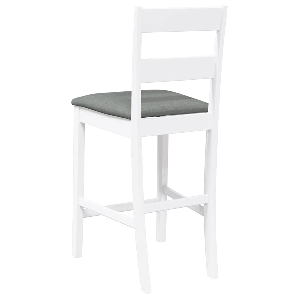 Bancos de bar com almofadões 2pcs madeira de seringueira maciça