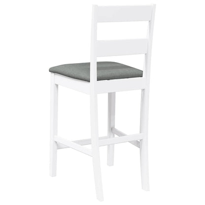 Bancos de bar com almofadões 2pcs madeira de seringueira maciça