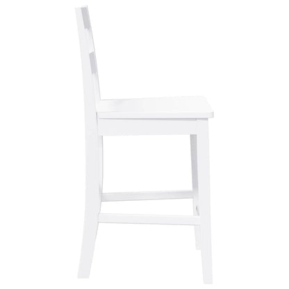 Bancos de bar 2 pcs madeira de seringueira maciça branco