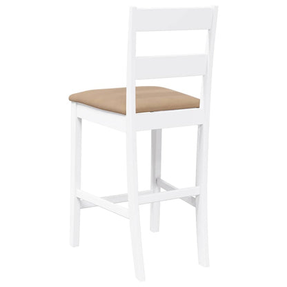 Bancos de bar com almofadões 2pcs madeira de seringueira maciça