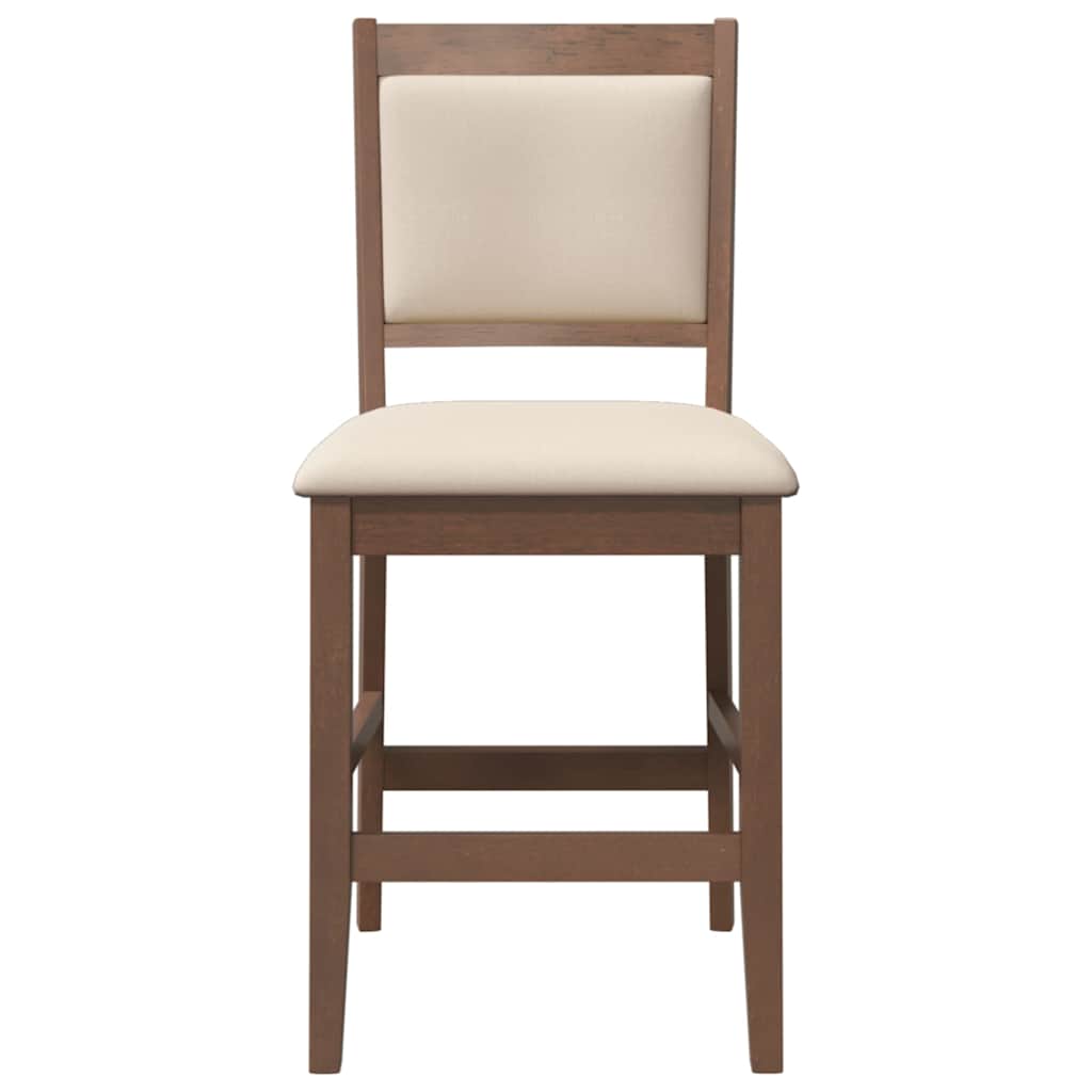 Bancos de bar com almofadões 2pcs madeira de seringueira maciça