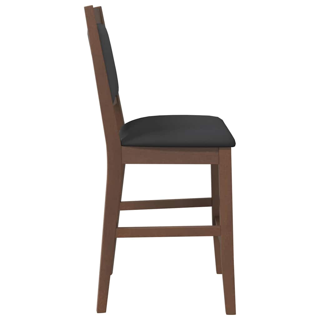 Bancos de bar com almofadões 2pcs madeira de seringueira maciça