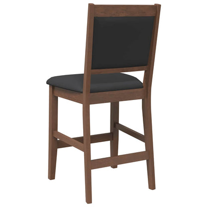 Bancos de bar com almofadões 2pcs madeira de seringueira maciça