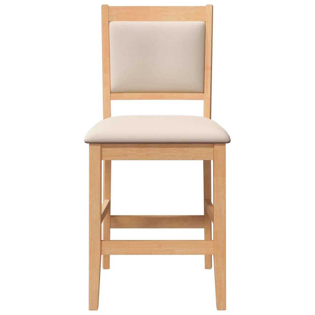 Bancos de bar com almofadões 2pcs madeira de seringueira maciça