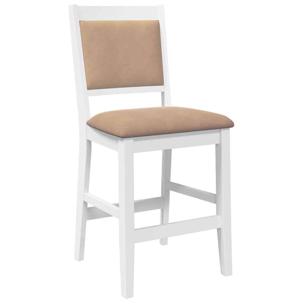 Bancos de bar com almofadões 2pcs madeira de seringueira maciça