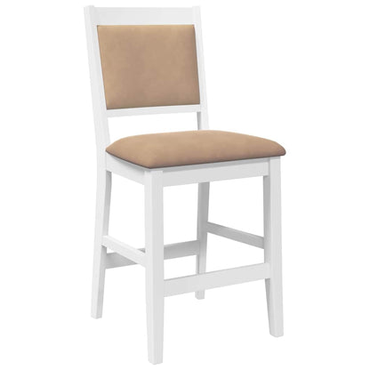 Bancos de bar com almofadões 2pcs madeira de seringueira maciça