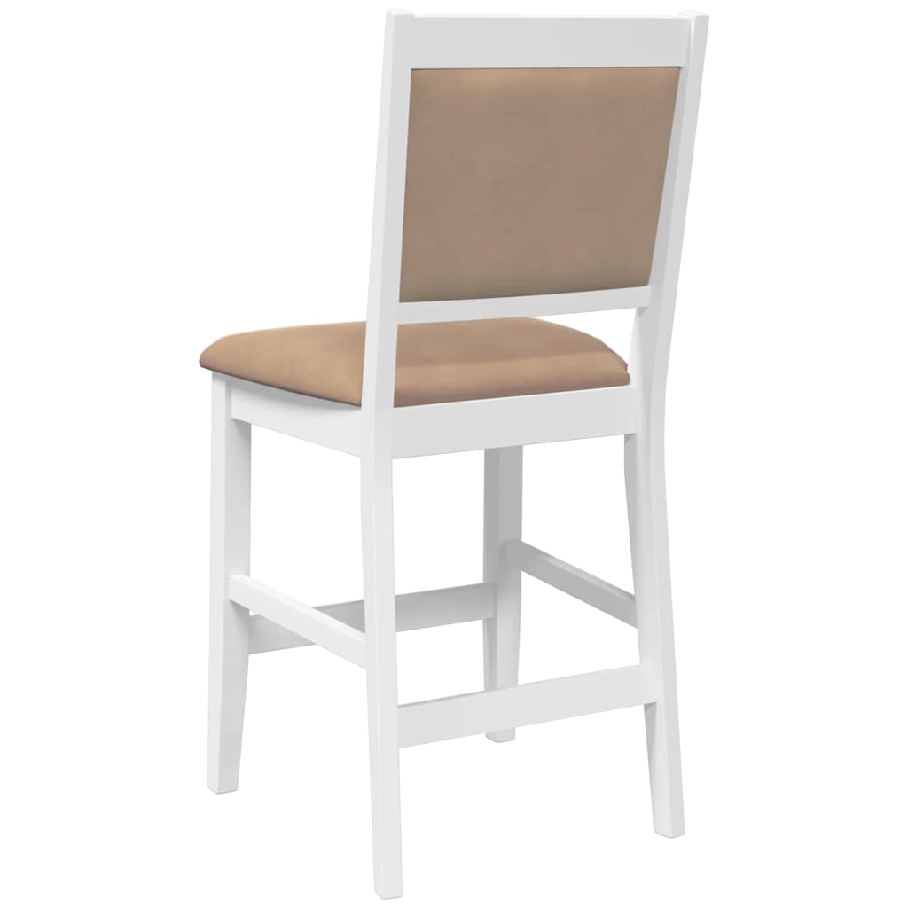 Bancos de bar com almofadões 2pcs madeira de seringueira maciça