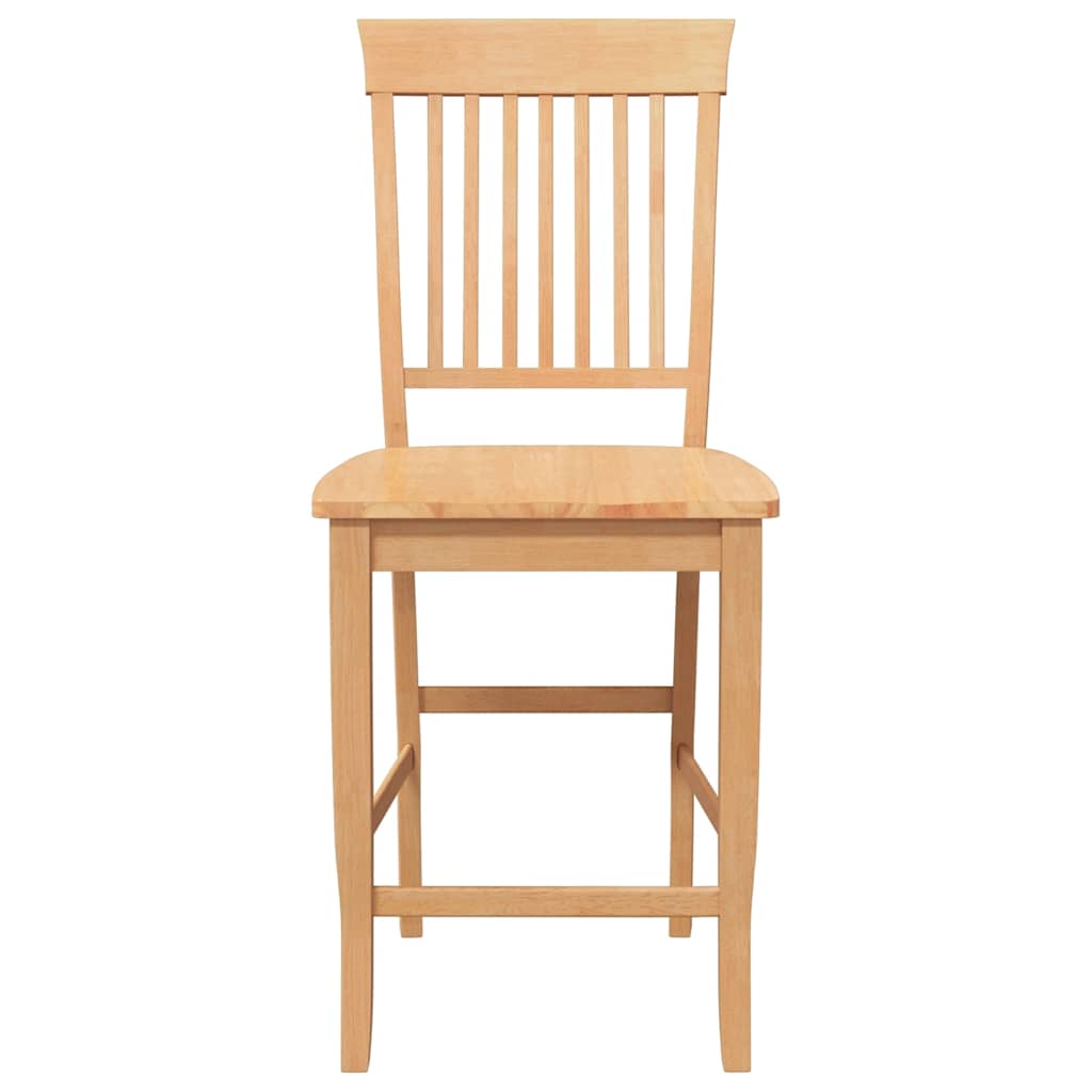 Bancos de bar 2pcs natural madeira de seringueira maciça