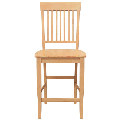 Bancos de bar 2pcs natural madeira de seringueira maciça