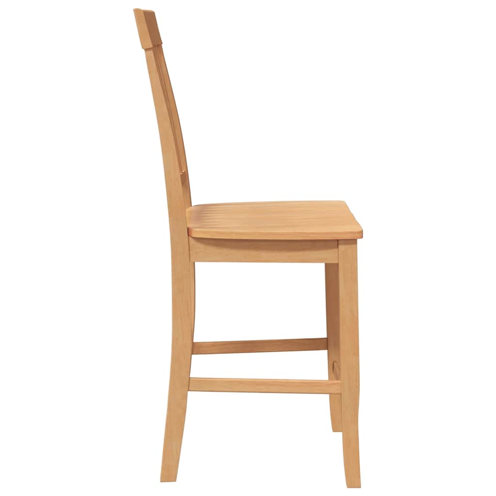 Bancos de bar 2pcs natural madeira de seringueira maciça